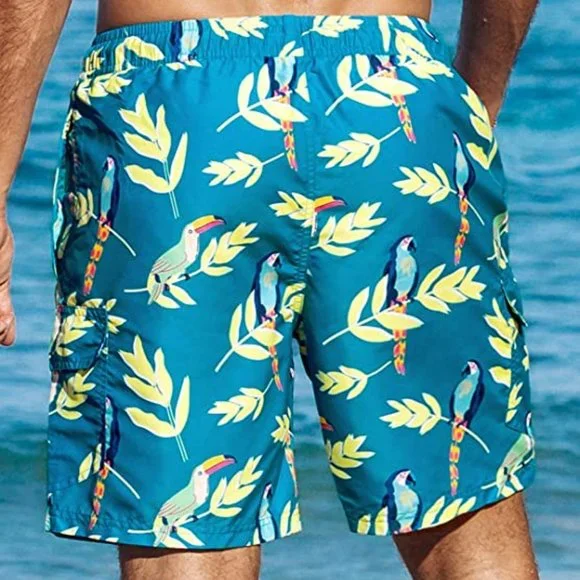 Men's Swimming Trunks with Comfortable Mesh Lining Drawstring Board Shorts NWT - Picture 6 of 6